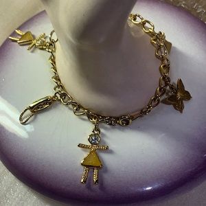 Gold Tone Dangle Charms Bracelets